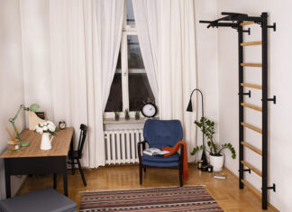 Drabinka gimnastyczna jako wielofunkcyjny mebel sportowy