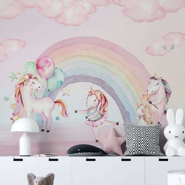 tapeta-dla-dzieci-unicorn-pink fototapeta dla dzieci
